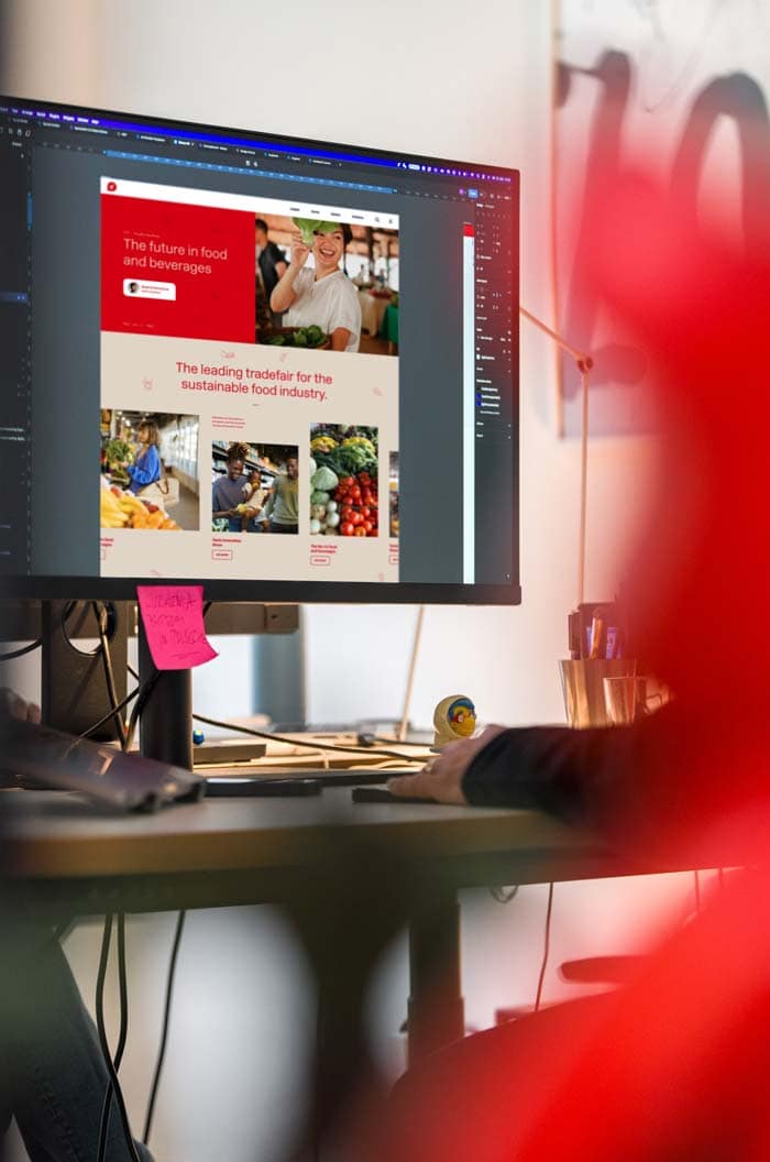 Blick auf Bildschirm mit Anuga Mock up in Figma