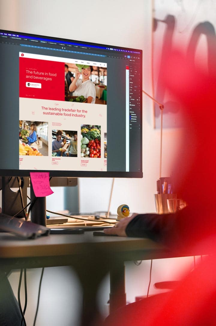 Blick auf Bildschirm mit Anuga Mock up in Figma