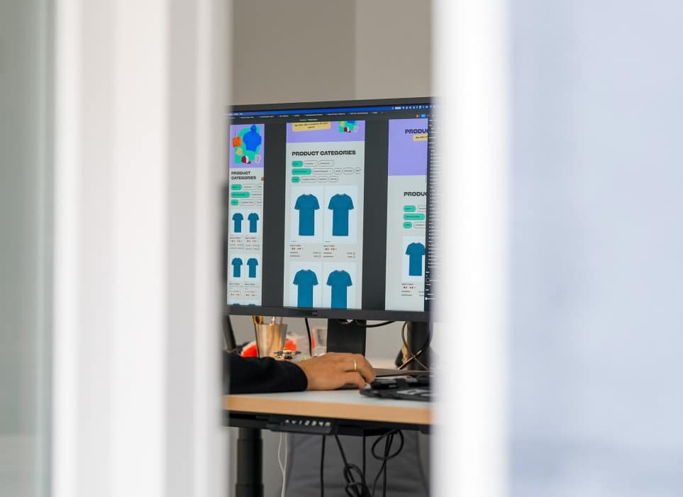 Bildschirm mock up von spreadshop product list page